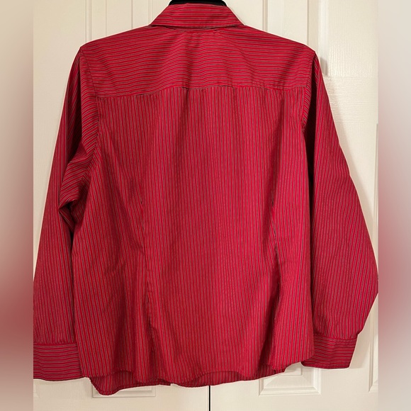 George, 4X, Red & Black Stripe Blouse - Picture 2 of 2